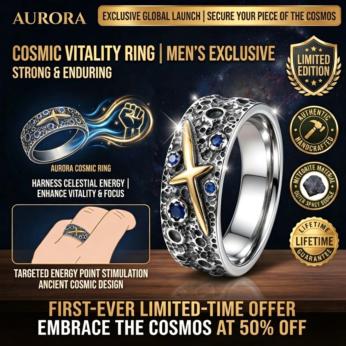 Cosmic Vitality Ring | Men's Exclusive-Bestseller